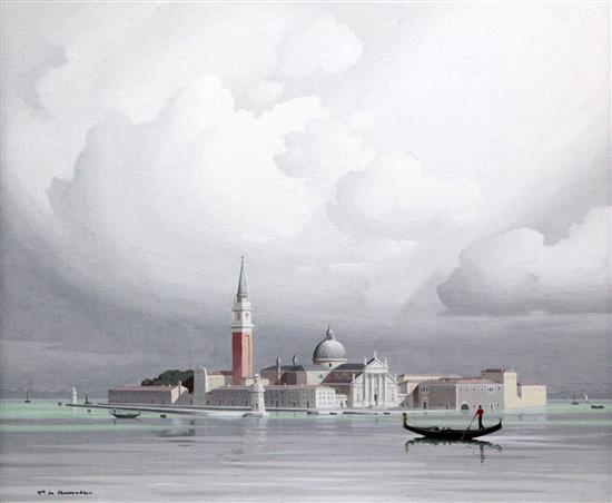 § Pierre de Clausades (French, 1910-1976) St Georges, Venice, 18 x 21.5in.